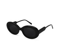 JRLLFD Eyewear Street Style Acetate Vintage Oval Sunglasses Women's Polarised Sunglasses Men Shades UV400, Black / Grey, One Size