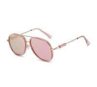 JRLLFD Fashion Double Bridges Men Sunglasses Shades Uv400 Vintage Gradient Mirror Women(Pink pink mirror)
