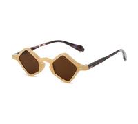 JRLLFD Fashion Irregular Sunglasses for Women Men Vintage Luxury Outdoors Party Uv400(Champagne Brown)
