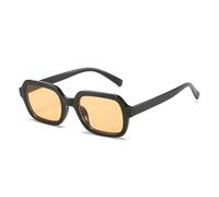 JRLLFD Fashion Luxury Small Frame Sunglasses Women Men Retro Summer Women Uv400(Black Yellow)
