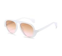 JRLLFD Fashion Oval Sunglasses for Women Men Vintage Luxury Outdoors Uv400(White Tea Pink)