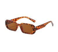 JRLLFD Fashion Oval Sunglasses Women Men Retro Luxury Small Frame Female Uv400(Leopard Brown)