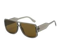 JRLLFD Fashion Oversized Double Bridges Women Sunglasses Fashion Gradient Shades Uv400 Men Punk Uv400(ClearGray-Brown)