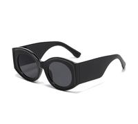 JRLLFD Fashion Oversized Oval Women Sunglasses Retro Shades Uv400 Men Gradient(Black grey)