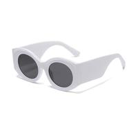 JRLLFD Fashion Oversized Oval Women Sunglasses Retro Shades Uv400 Men Gradient(White gray)