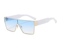 JRLLFD Fashion Oversized Sunglasses for Women Retro Gradient Uv400 Shades Protective(Gold-Blue)