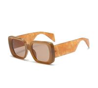 JRLLFD Fashion Oversized Women Sunglasses Retro Pattern Wide Legs Men Gradient Shades Uv400(Tea tea)