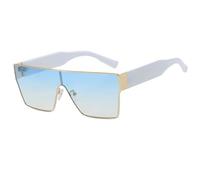 JRLLFD Fashion Punk Oversized Women Sunglasses Men Outdoor Sports Ladies Uv400(White Blue)