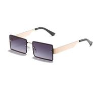 JRLLFD Fashion Rimless Sunglasses for Women Men Gradient Shades Female Classic Summer Uv400(Gold Gradient Gray)