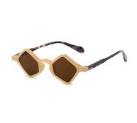 JRLLFD Fashion Small Irregular Punk Sunglasses Women Retro Luxury Shades Uv400 Men(champagne)