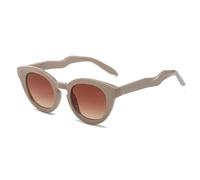 JRLLFD Fashion Small Oval Sunglasses Women for Men Vintage Men Outdoors Driving Uv400(Khaki Tea)
