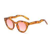 JRLLFD Fashion Small Oval Sunglasses Women for Men Vintage Men Outdoors Driving Uv400(Leopard Pink)
