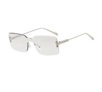 JRLLFD Fashion Small Rectangle Rimless Sunglasses Vintage Clear Ocean Gradient Uv400 Men Women(Clear)