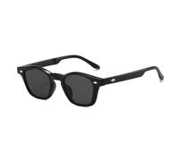 JRLLFD Fashion Small Round Sunglasses Women Retro Clear Ocean Lens Beach Uv400 Men Rivets Punk(black)