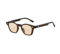 JRLLFD Fashion Small Round Sunglasses Women Retro Clear Ocean Lens Beach Uv400 Men Rivets Punk(brown)