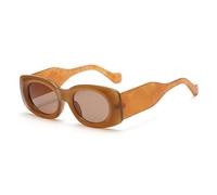 JRLLFD Fashion Small Round Sunglasses Women Retro Clear Ocean Lens Men Rectangle Punk Uv400(orange)