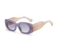 JRLLFD Fashion Small Round Sunglasses Women Retro Clear Ocean Lens Men Rectangle Punk Uv400(purple)