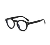 JRLLFD Fashion Small Round Sunglasses Women Shades Uv400 Fashion Clear Lens Men Rivets Frame(Black clear)