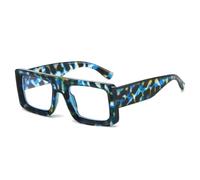 JRLLFD Fashion Sunglasses Flat Top Large(Blue Hawksbill)