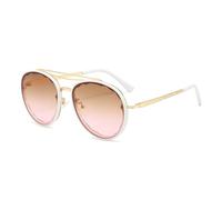 JRLLFD Fashion Sunglasses Women Men Luxury for Female Vintage Lady Gradient Uv400(white)