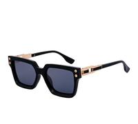 JRLLFD Fashion Vintage Rivet Women Sunglasses Luxury Men Outdoor Driving Uv400(Black Gold Gray)