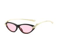 JRLLFD Fashion Women Luxury Sunglasses Oval Hollow Shades Uv400 Men(Black pink)
