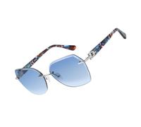 JRLLFD Fashion Women Rimless Sunglasses for Ladies Geometric Cutting Gradient Lens Uv400 Shades(1)
