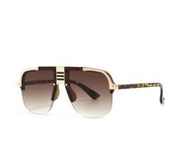 JRLLFD Flat-top Large-frame Sunglasses Charming Street Style Women(Coffee)