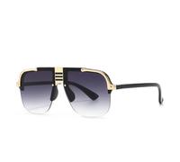 JRLLFD Flat-top Large-frame Sunglasses Charming Street Style Women(Gradient Gray)