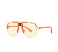 JRLLFD Flat-top Large-frame Sunglasses Charming Street Style Women(Orange)