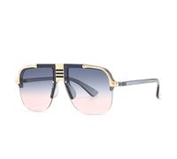 JRLLFD Flat-top Large-frame Sunglasses Charming Street Style Women(Pink)
