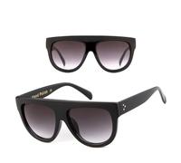 JRLLFD Flat Top Vintage Frame Women Tortoiseshell Gradient Rivet Sunglasses Retro Big Frames UV400 Cat Eye,C9,One size