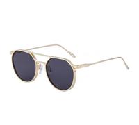 JRLLFD Gothic Round Steampunk Sunglasses Men Luxury Retro Punk for Women Vintage Uv400(one size/C2 Gold Gray)