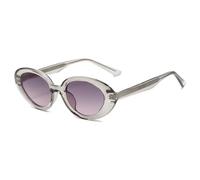 JRLLFD Gradient Colourful Oval Women Sunglasses Vintage Shades for Men Luxury Uv400 Female(gray)