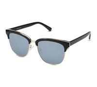 JRLLFD Half Frame Sunglasses Women Men Vintage Semi Rimless Driving Shades Fashion Polarized Uv400(black gold)