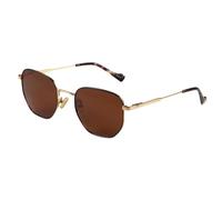 JRLLFD Hexagon Polarized Retro Sunglasses for Men Women Vintage Metal Frame Uv400 Fashion Shades(02 Tea Lens)