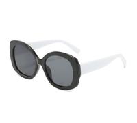 JRLLFD Luxury Classic Big Frame Oval Sunglasses Women Men Fashion Vintage Fishing Uv400(White Black Gray)