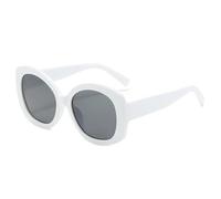 JRLLFD Luxury Classic Big Frame Oval Sunglasses Women Men Fashion Vintage Fishing Uv400(White Gray)