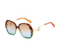 JRLLFD Luxury Leopard Gradient Oval Sunglasses Irregular Geometric Pattern