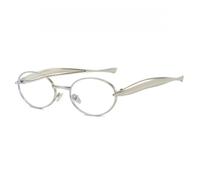 JRLLFD Luxury Oval Frame Sunglasses Women for Men Vintage Uv400 Punk Metal(Silver White)