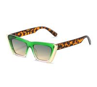 JRLLFD Luxury Sunglasses Women Men Fashion Female Street Photography Uv400(Leopard Green Yellow)