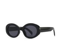 JRLLFD Marble Oval Narrow Sunglasses Street Style Charming for Women(black)