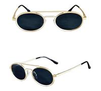 JRLLFD Men Oval Sunglasses Women Vintage Steampunk Fashion Glasses Luxury(1)