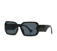 JRLLFD One-piece Flat-top Retro Sunglasses for Women Charming Ocean Color(black)