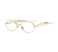 JRLLFD Oval Metal Small Frame Sunglasses Women Vintage Luxury Men Punk Uv400(Gold)