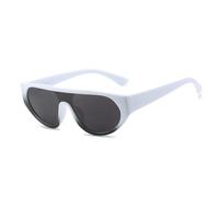 JRLLFD Oval Sunglasses for Women Men Punk Fashion Luxury One Piece Outdoors Driving Uv400(White Gray)