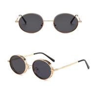 JRLLFD Oval Sunglasses Women and Fashionable Vintage Steampunk for Men Fashion Glasses Luxe(2)