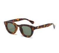 JRLLFD Oval Sunglasses Women Rivets Shades Uv400 Vintage Round Men Fashion Luxury Gray Leopard(leopard green)