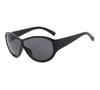 JRLLFD Oversized Punk Sunglasses Women One Piece Men Outdoor Sports Classic Windproof Uv400(Black Gray)