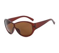 JRLLFD Oversized Punk Sunglasses Women One Piece Men Outdoor Sports Classic Windproof Uv400(Brown Brown)